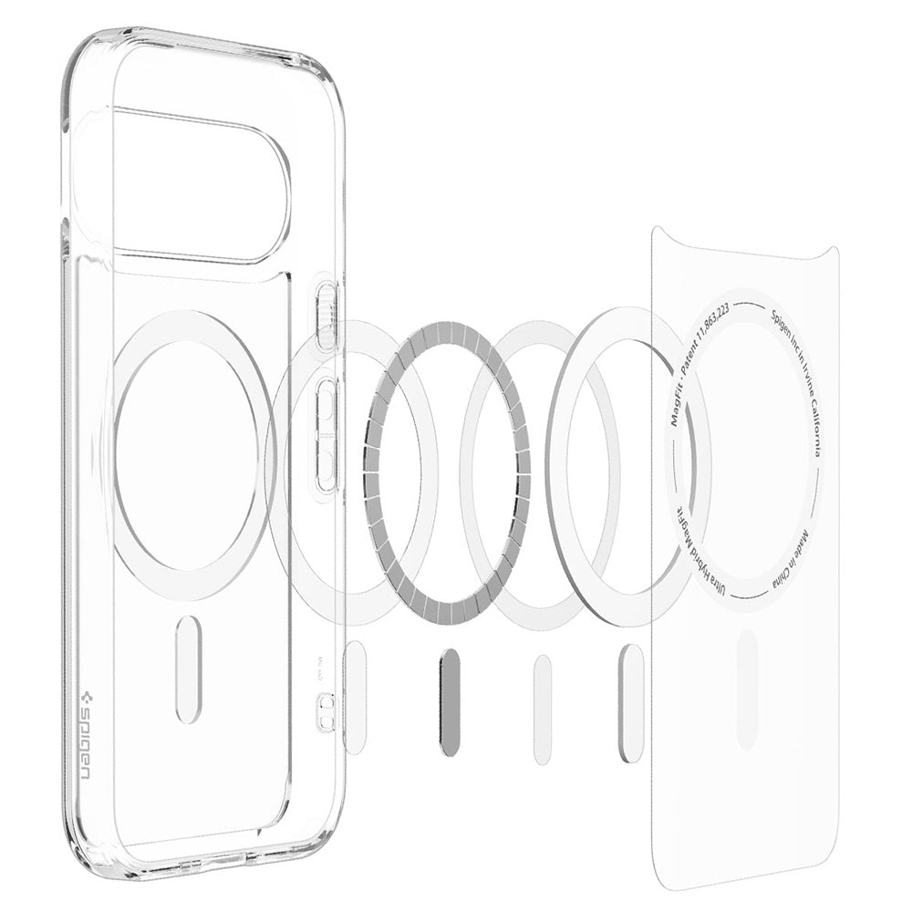 MagSafe-deksel for Google Pixel 11, Spigen, Ultra Hybrid, Transparent Hvit ACS11441