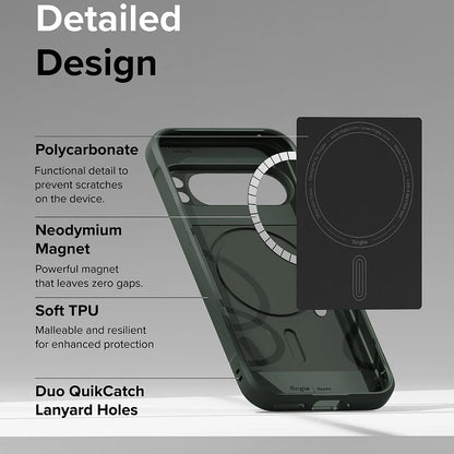 MagSafe-deksel for Google Pixel 9 Pro, Ringke, Onyx, Mørkegrønn
