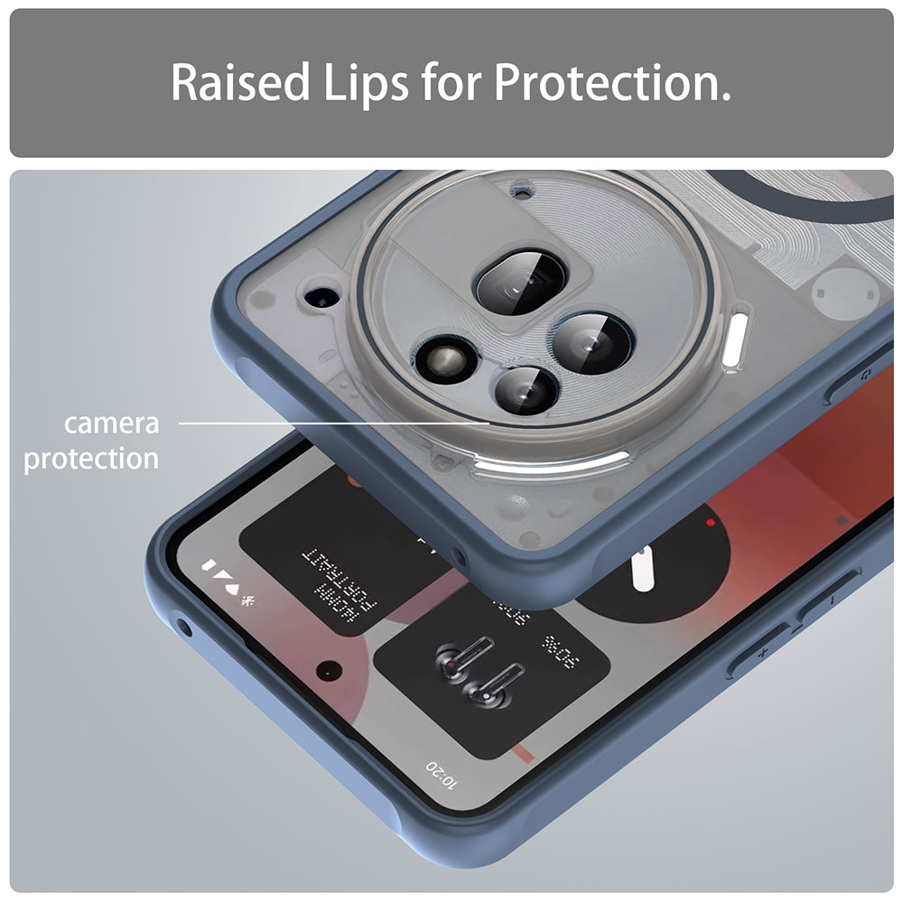 MagSafe-deksel for Nothing Phone (3a) Pro, Techsuit, HaloFrost II, Marineblå