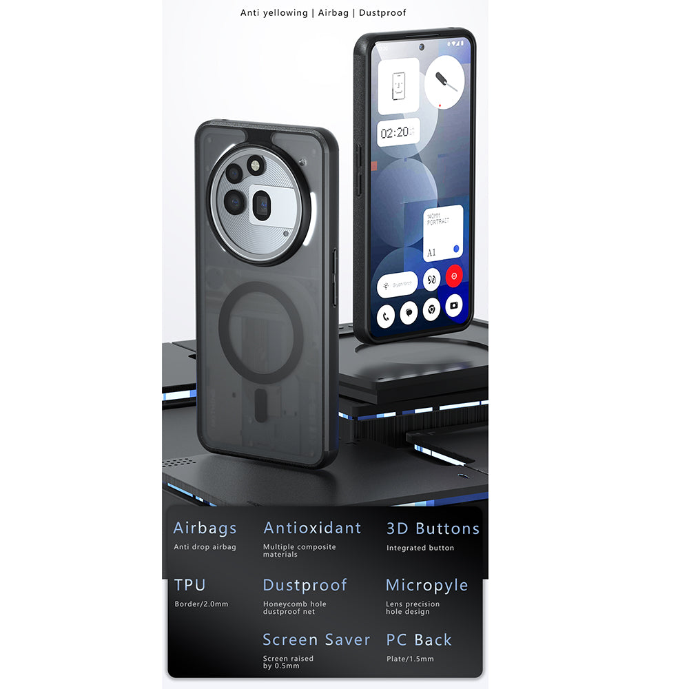 MagSafe-deksel for Nothing Phone (3a) Pro, Techsuit, PureFrost, Svart