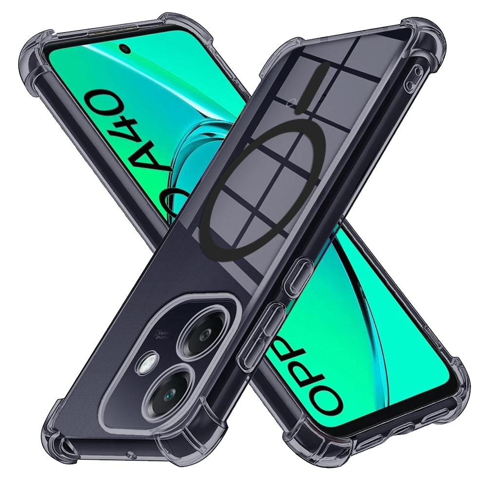 MagSafe-deksel for Oppo A3 4G, Techsuit, støtsikker klar, røykfarget