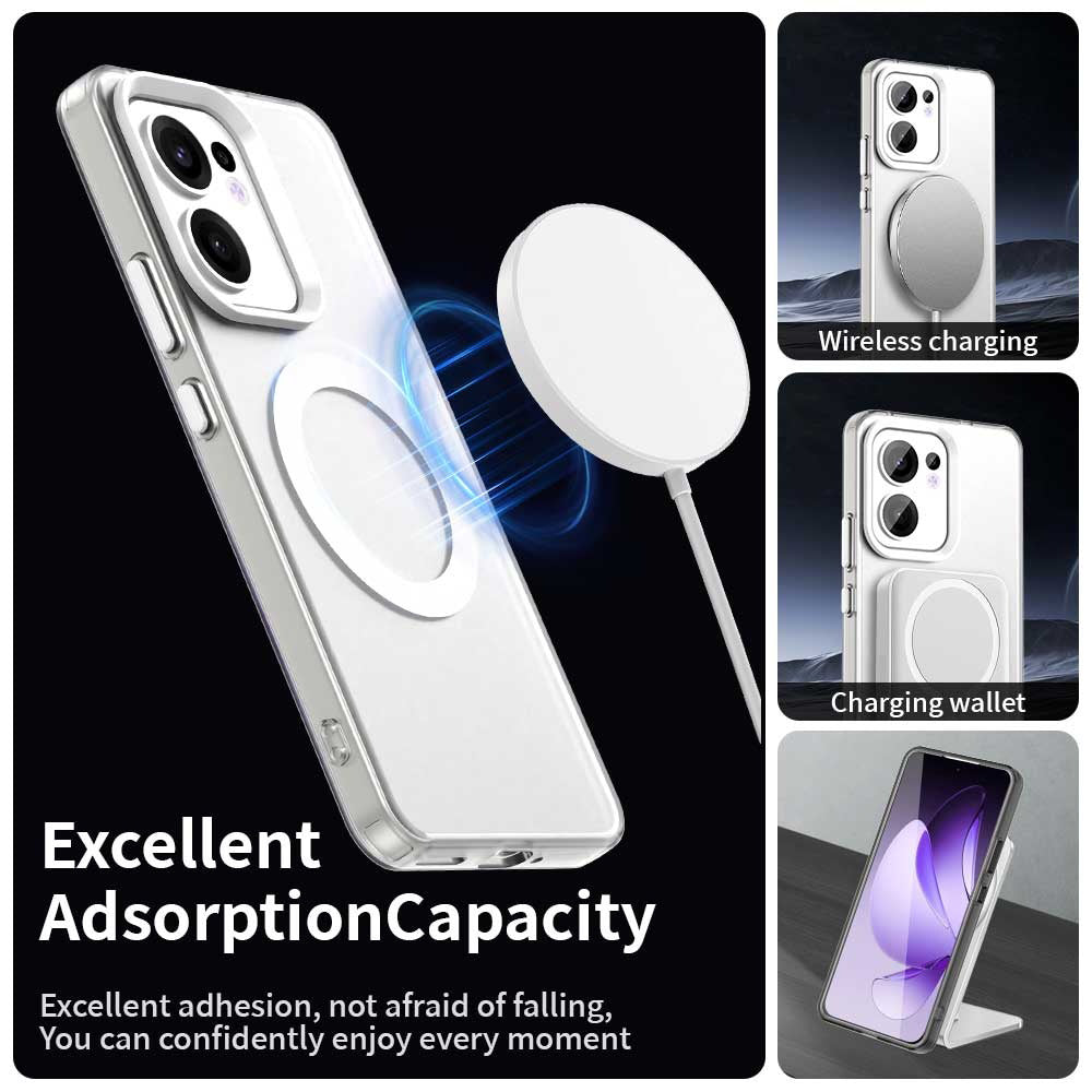 MagSafe-deksel for Oppo Reno13 FS 5G / Reno13 F 4G / Reno13 F, Techsuit, CandyCase, hvit