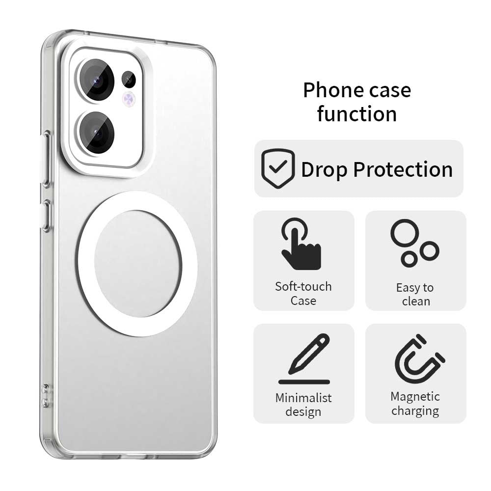 MagSafe-deksel for Oppo Reno13 FS 5G / Reno13 F 4G / Reno13 F, Techsuit, CandyCase, hvit