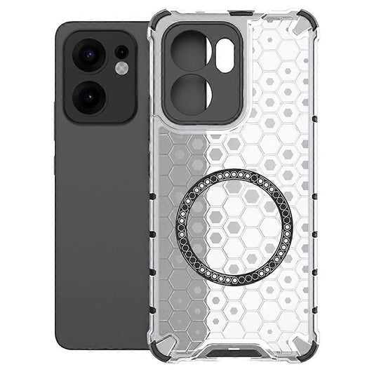 MagSafe-deksel for Oppo Reno13 FS 5G / Reno13 F 4G / Reno13 F, Techsuit, HoneyComb Shield, Hvit