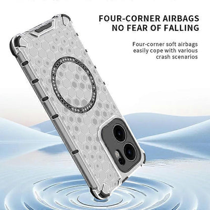MagSafe-deksel for Oppo Reno13 FS 5G / Reno13 F 4G / Reno13 F, Techsuit, HoneyComb Shield, Hvit