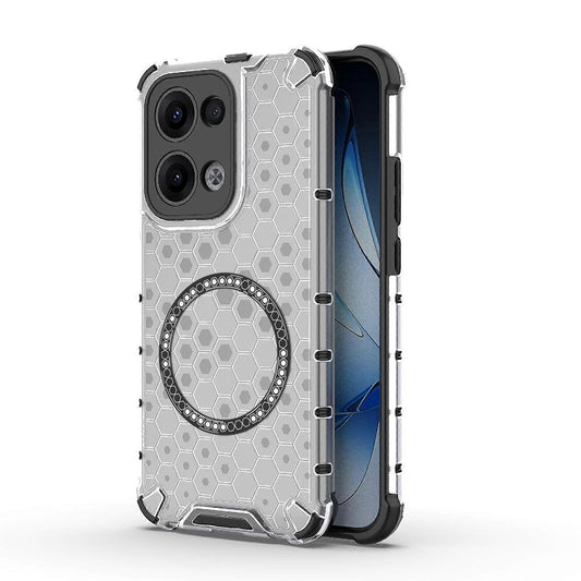 MagSafe-deksel for Oppo Reno13, Techsuit, HoneyComb Shield, hvit