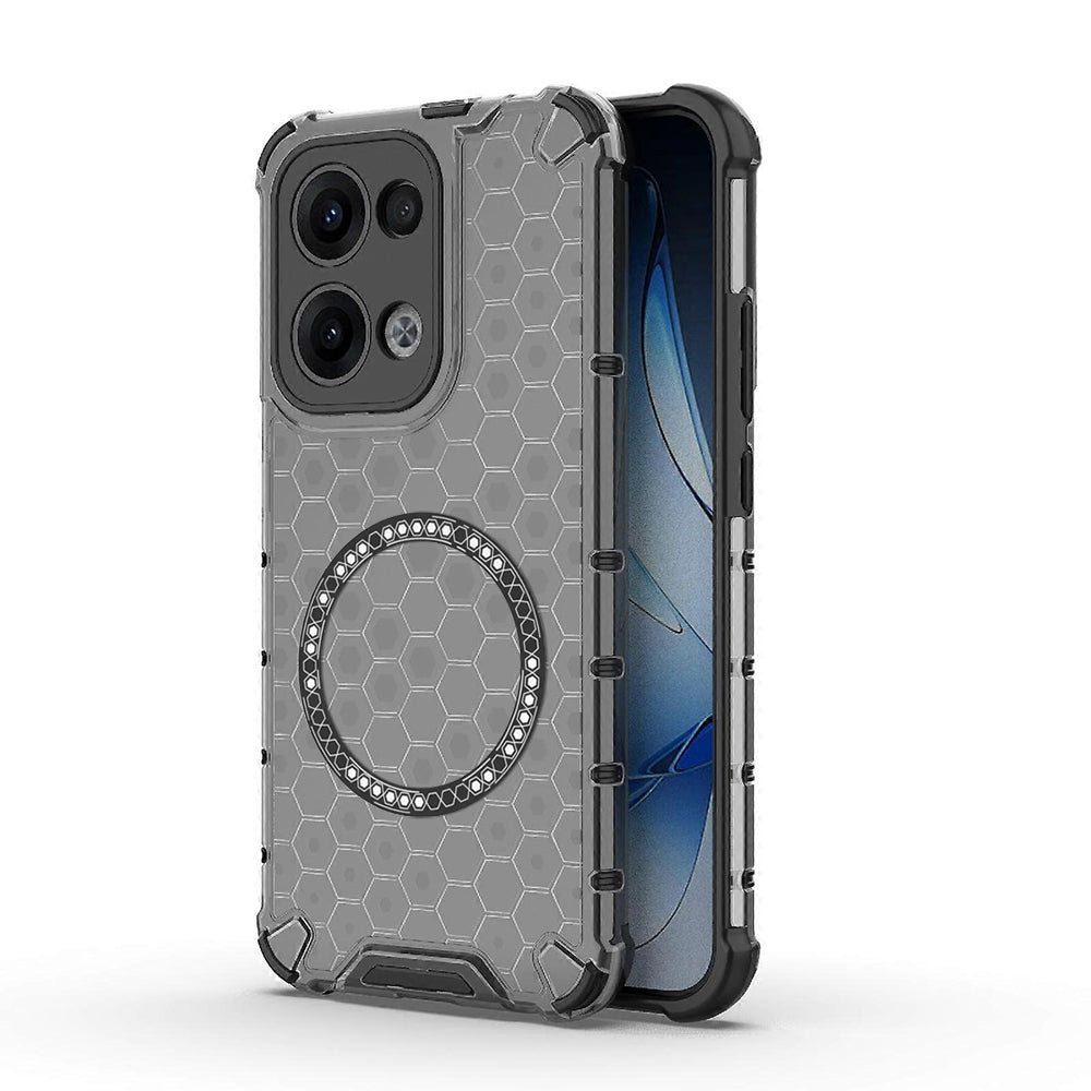 MagSafe-deksel for Oppo Reno13, Techsuit, HoneyComb Shield, svart