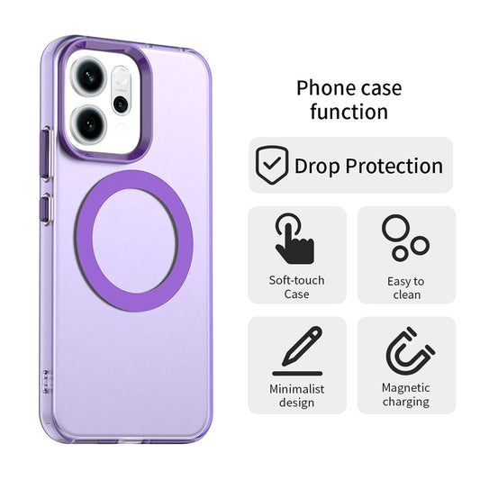 MagSafe-deksel for Oppo Reno16 F / Reno16 FS, Techsuit, CandyCase, Lilla