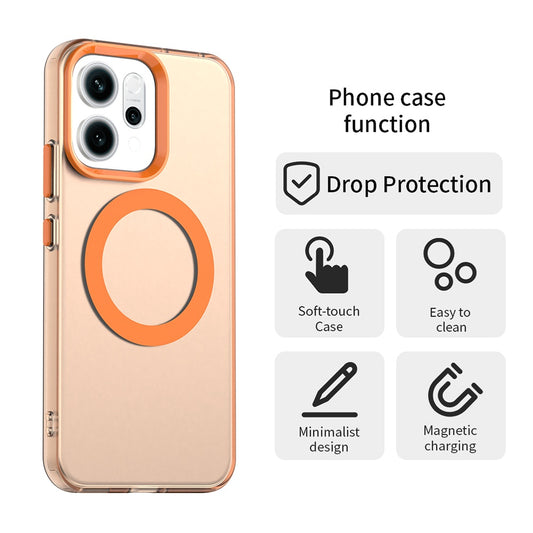 MagSafe-deksel for Oppo Reno16 F / Reno16 FS, Techsuit, CandyCase, Oransje