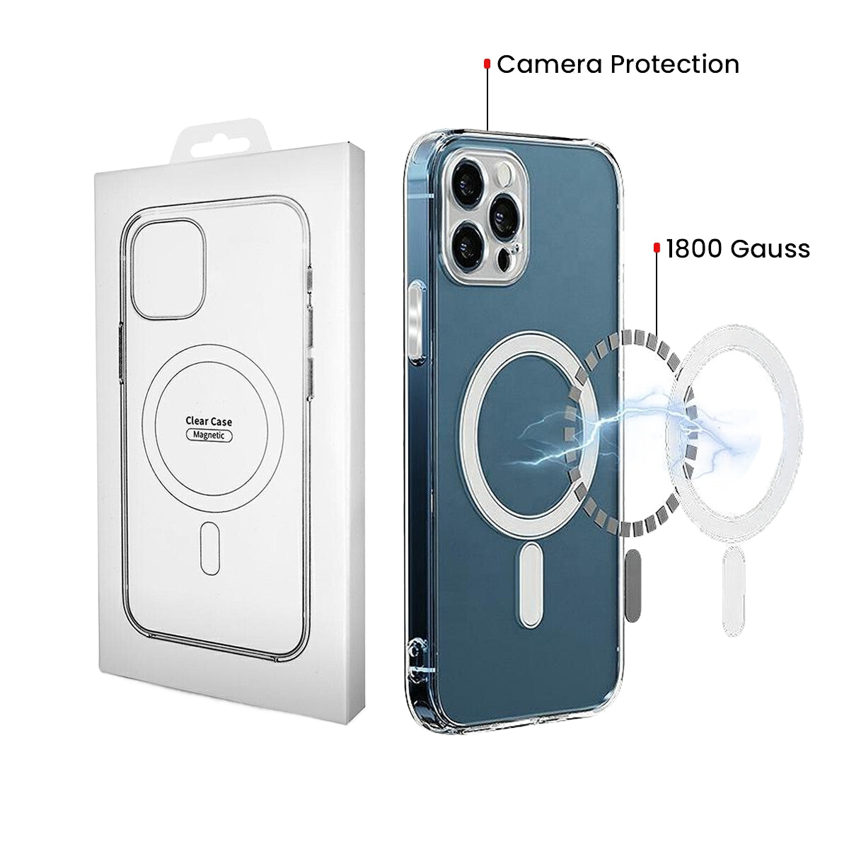 MagSafe-deksel for Samsung Galaxy S26 S942, OEM, 1800 Gauss, Transparent