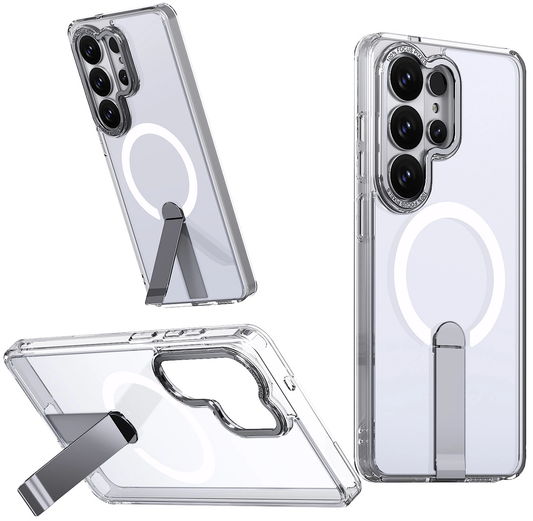 MagSafe-deksel for Samsung Galaxy S26 Ultra S948, Hybrid Armor, X med stativ, Transparent