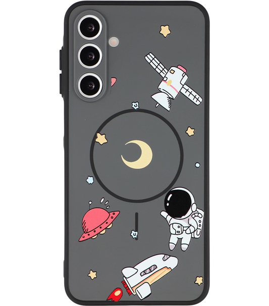MagSafe-deksel for Samsung Galaxy A16 5G A166 / A16 4G A165, OEM, Tegneserieastronaut, Svart