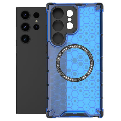 MagSafe-deksel for Samsung Galaxy S24 Ultra S928, Techsuit, HoneyComb Shield, Blå