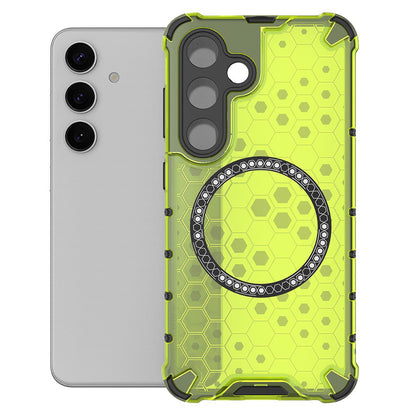 MagSafe-deksel for Samsung Galaxy S25 S931, Techsuit, HoneyComb Shield, Grønn