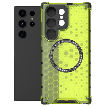 MagSafe-deksel for Samsung Galaxy S25 Ultra S938, Techsuit, HoneyComb Shield, Grønn