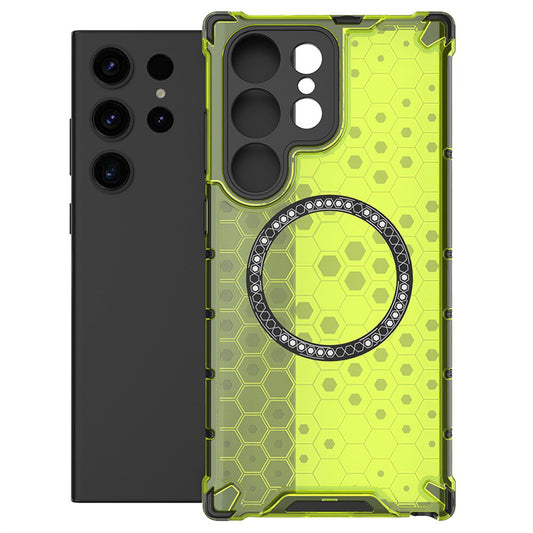 MagSafe-deksel for Samsung Galaxy S25 Ultra S938, Techsuit, HoneyComb Shield, Grønn