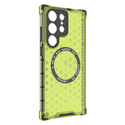MagSafe-deksel for Samsung Galaxy S25 Ultra S938, Techsuit, HoneyComb Shield, Grønn
