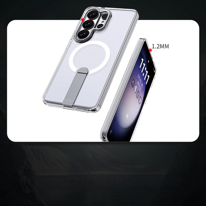 MagSafe-deksel for Samsung Galaxy S26 Ultra S948, Hybrid Armor, X med stativ, Transparent
