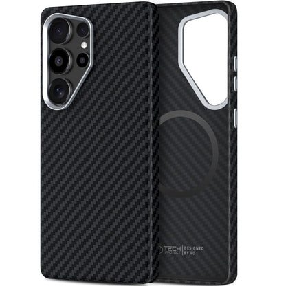 MagSafe-deksel for Samsung Galaxy S25 Ultra S938, Tech-Protect, Ion Carbon, Svart