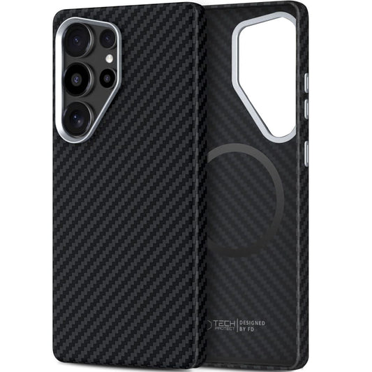MagSafe-deksel for Samsung Galaxy S25 Ultra S938, Tech-Protect, Ion Carbon, Svart