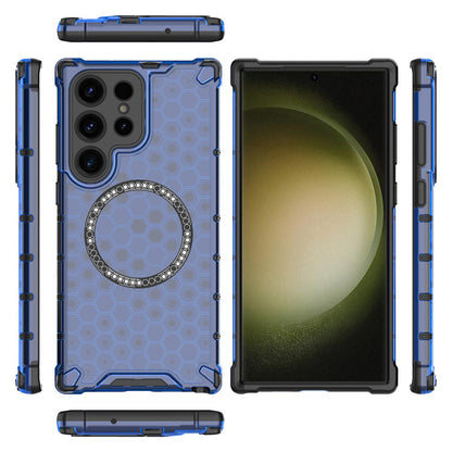 MagSafe-deksel for Samsung Galaxy S24 Ultra S928, Techsuit, HoneyComb Shield, Blå