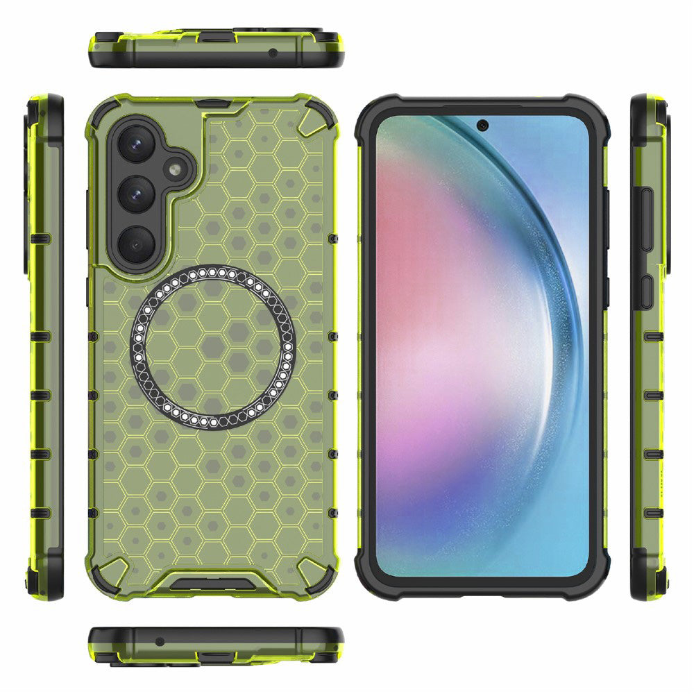 MagSafe-deksel for Samsung Galaxy S25 S931, Techsuit, HoneyComb Shield, Grønn