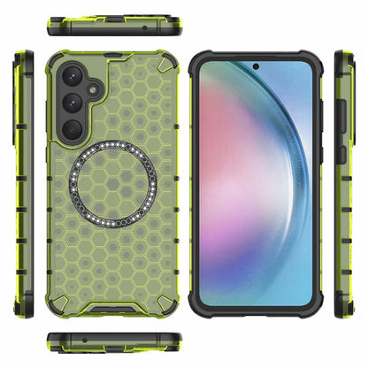 MagSafe-deksel for Samsung Galaxy S25 S931, Techsuit, HoneyComb Shield, Grønn