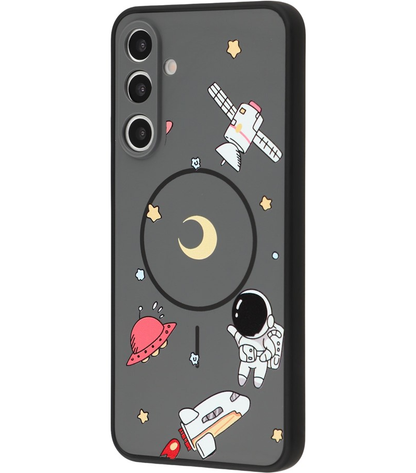 MagSafe-deksel for Samsung Galaxy S25 Ultra S938, OEM, Tegneserieastronaut, Svart