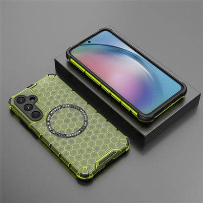 MagSafe-deksel for Samsung Galaxy S25 S931, Techsuit, HoneyComb Shield, Grønn