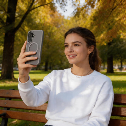 MagSafe-deksel for Samsung Galaxy A57 5G, Tech-Protect, Magmat, Grå Matt