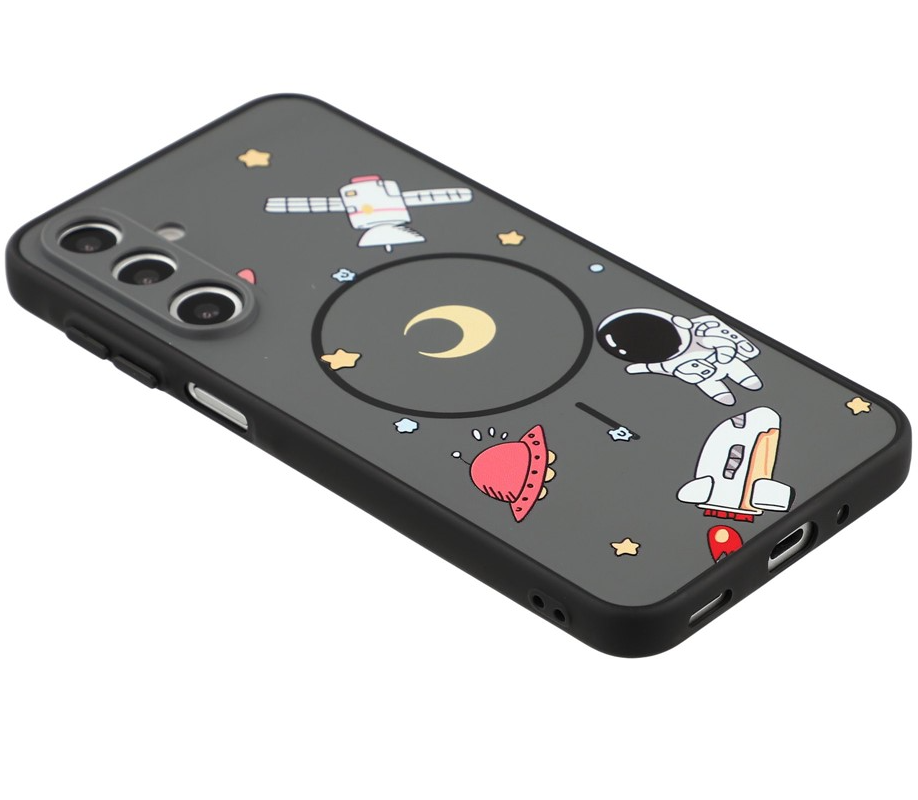 MagSafe-deksel for Samsung Galaxy S25 Ultra S938, OEM, Tegneserieastronaut, Svart