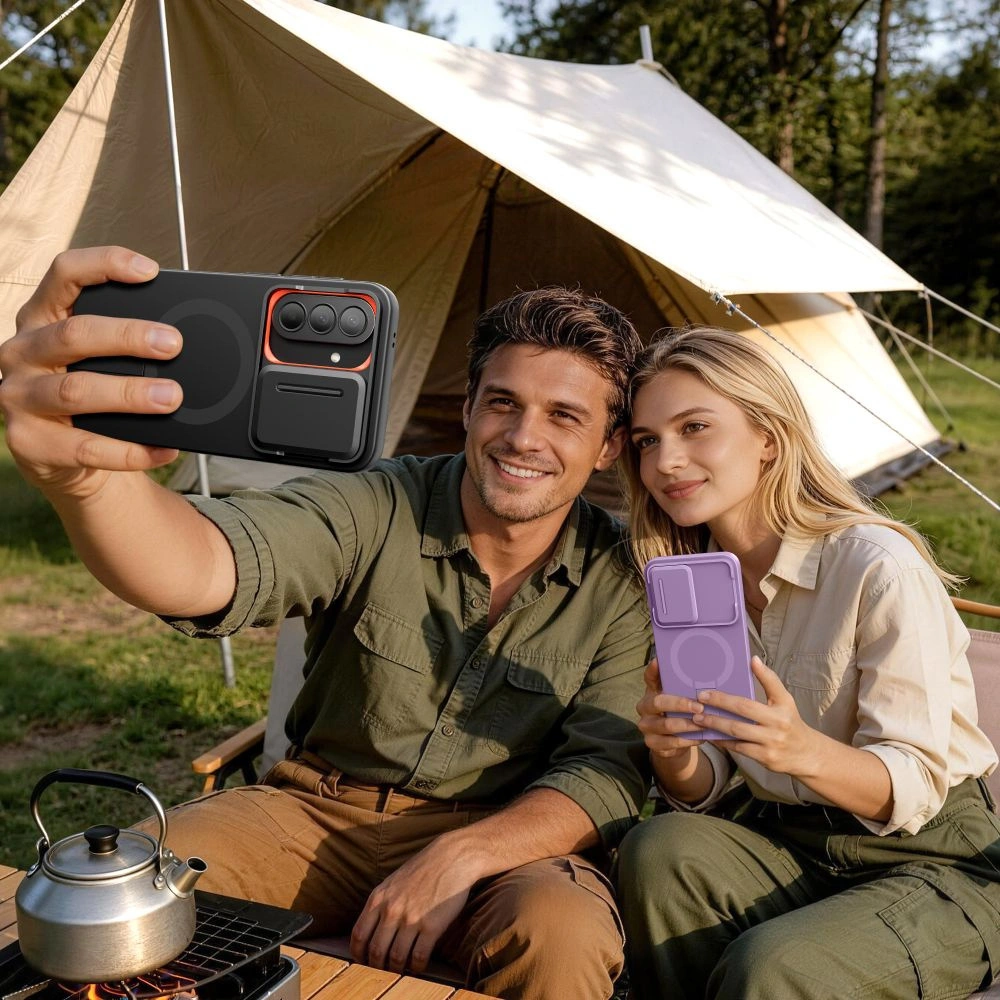 MagSafe-deksel for Samsung Galaxy A57 5G, Tech-Protect, Kevlar Aura, Svart