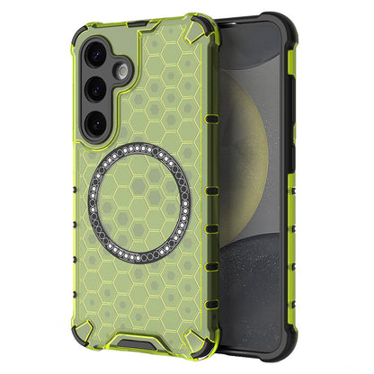 MagSafe-deksel for Samsung Galaxy S25 S931, Techsuit, HoneyComb Shield, Grønn