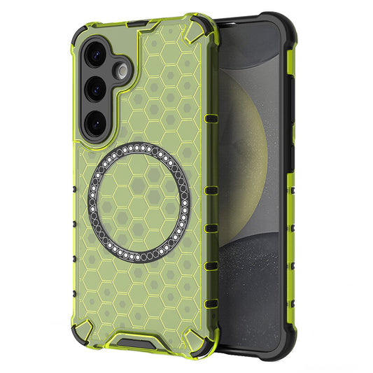 MagSafe-deksel for Samsung Galaxy S25 S931, Techsuit, HoneyComb Shield, Grønn