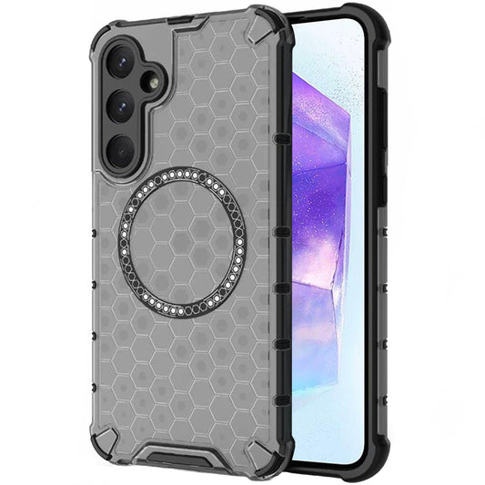 MagSafe-deksel for Samsung Galaxy A55 5G A556, Techsuit, HoneyComb Shield, svart