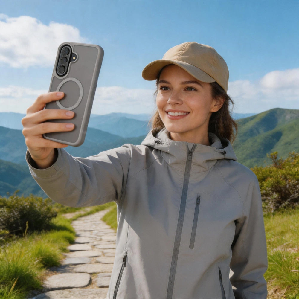 MagSafe-deksel for Samsung Galaxy A57 5G, Tech-Protect, Magmat, Grå Matt