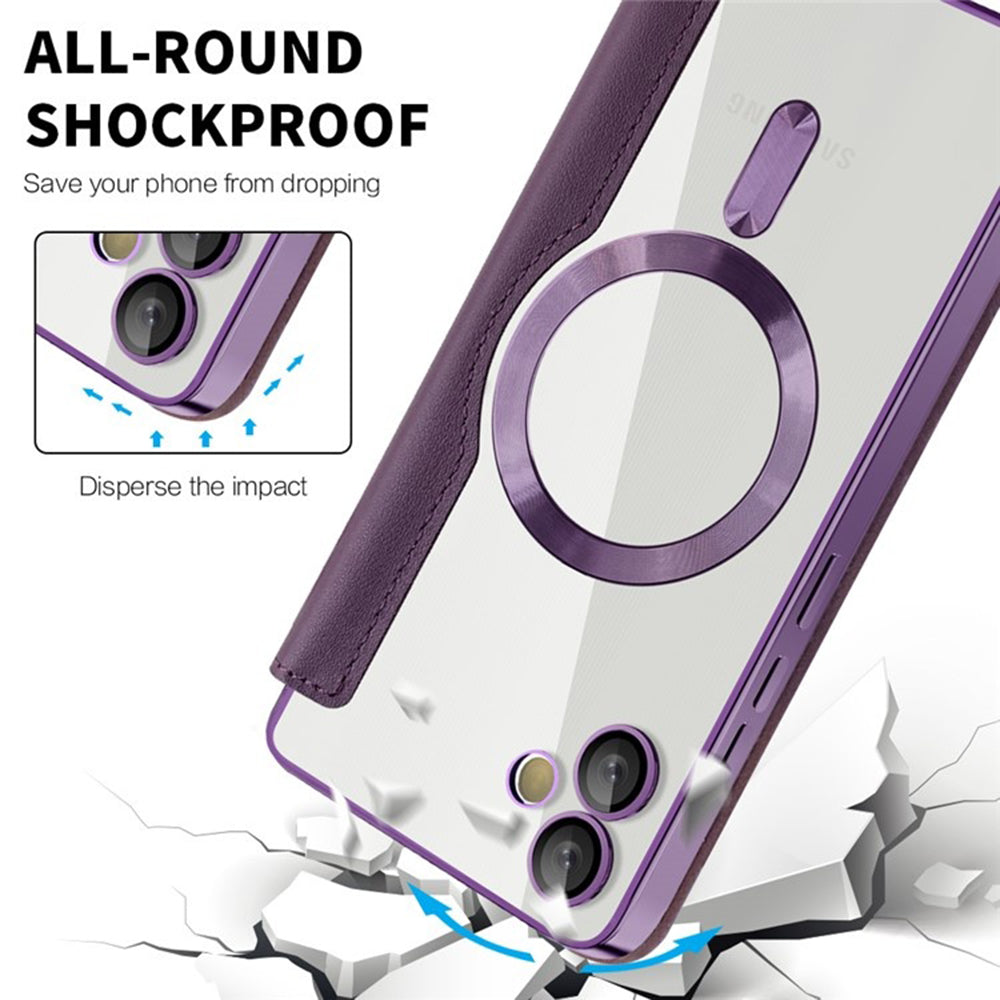 MagSafe-deksel for Samsung Galaxy A05 A055, Techsuit, SmartMag Book, Lilla