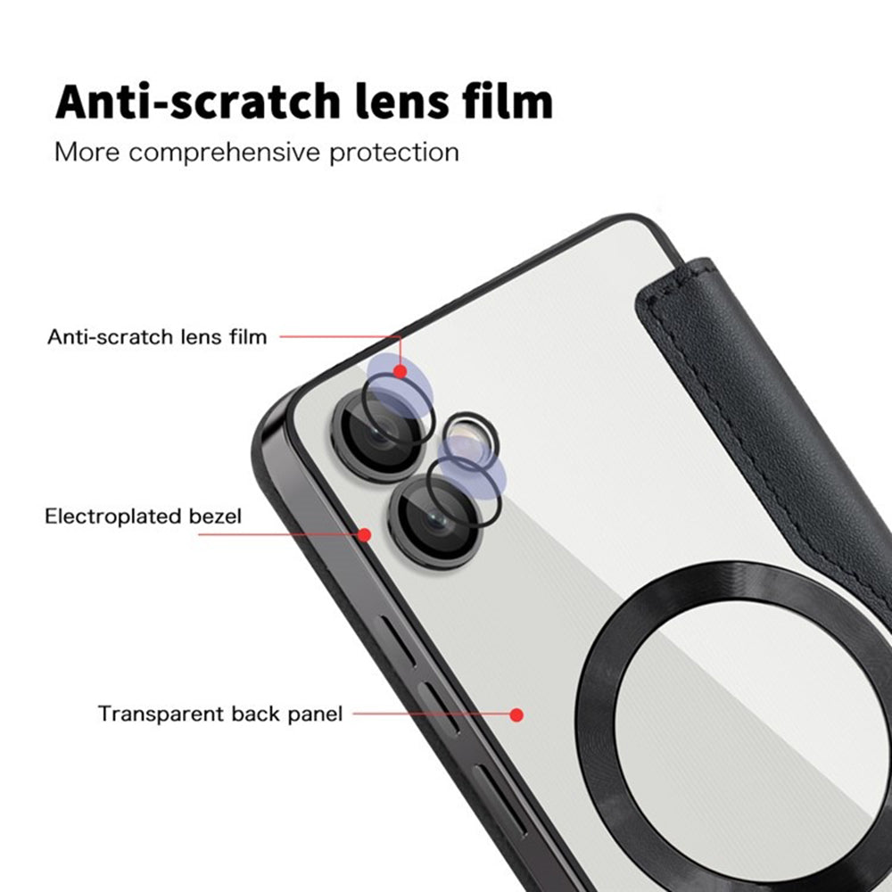 MagSafe-deksel for Samsung Galaxy A05 A055, Techsuit, SmartMag Book, svart