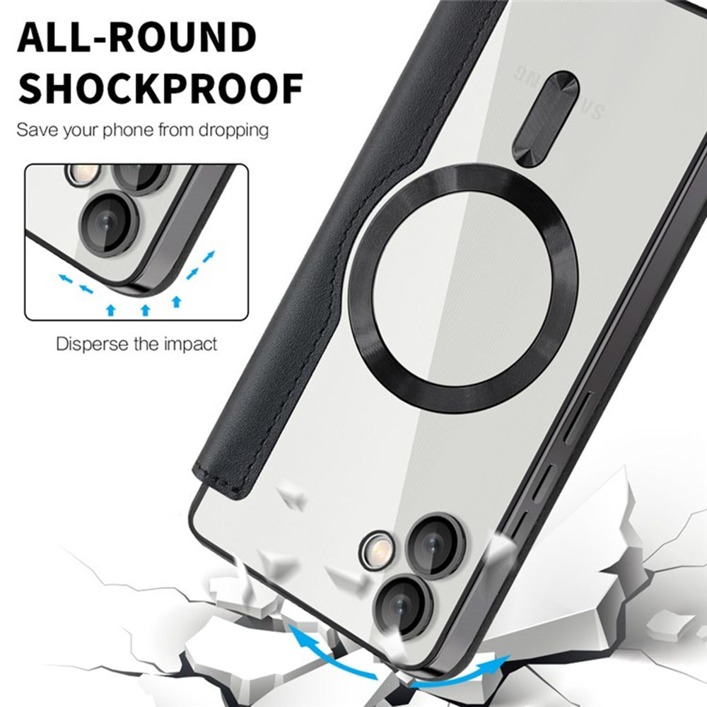 MagSafe-deksel for Samsung Galaxy A05 A055, Techsuit, SmartMag Book, svart
