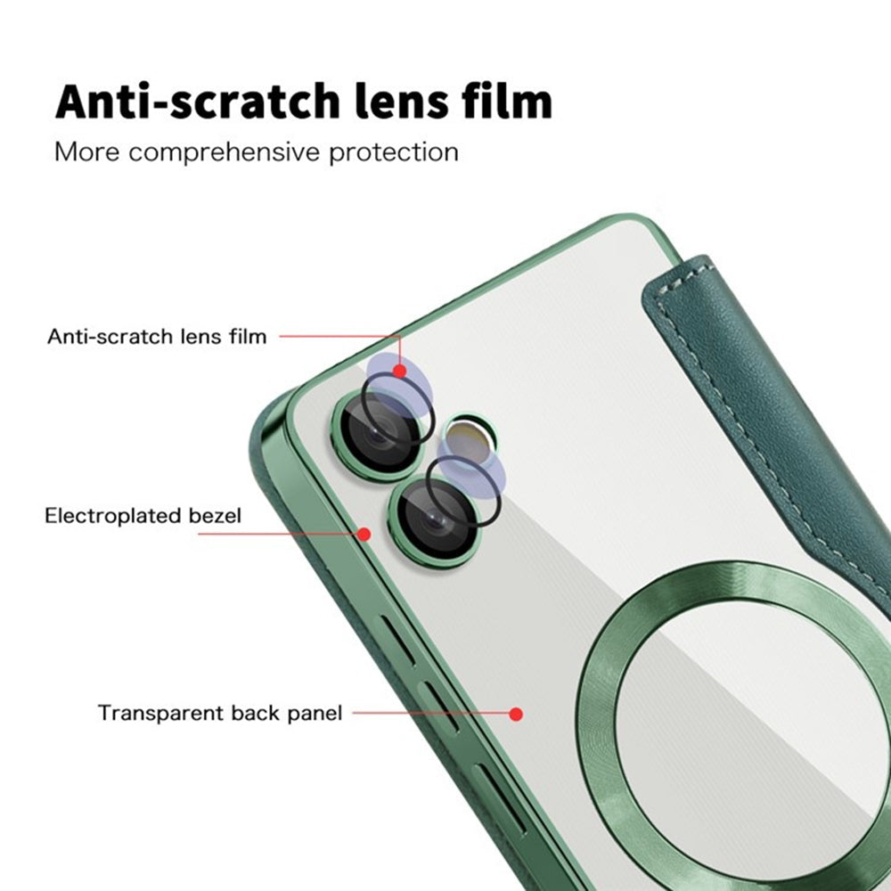 MagSafe-deksel for Samsung Galaxy A05 A055, Techsuit, SmartMag Book, Grønn