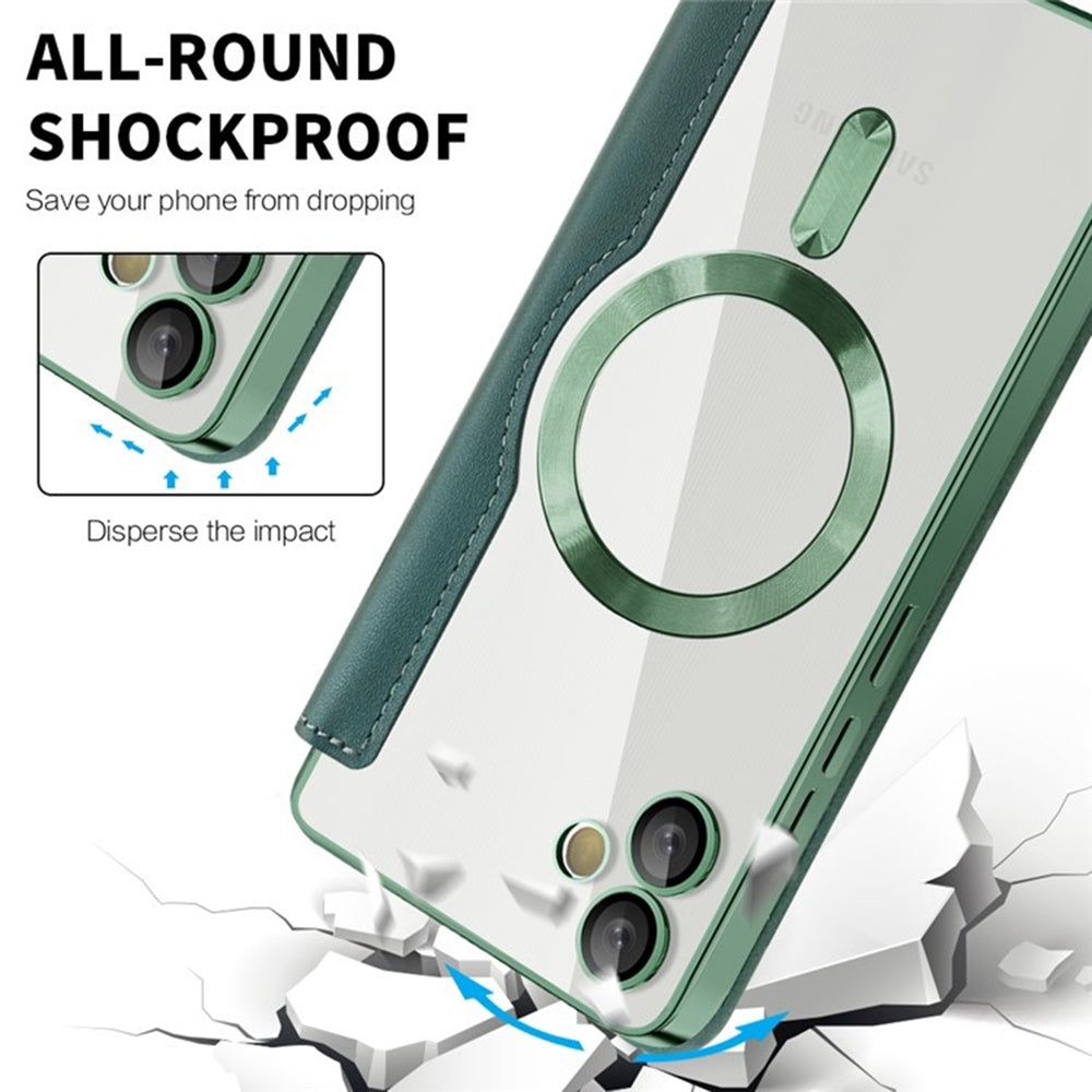 MagSafe-deksel for Samsung Galaxy A05 A055, Techsuit, SmartMag Book, Grønn