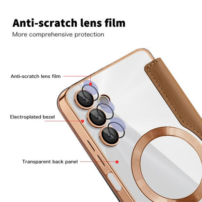 MagSafe-deksel for Samsung Galaxy A05s A057, Techsuit, SmartMag Book, Brun