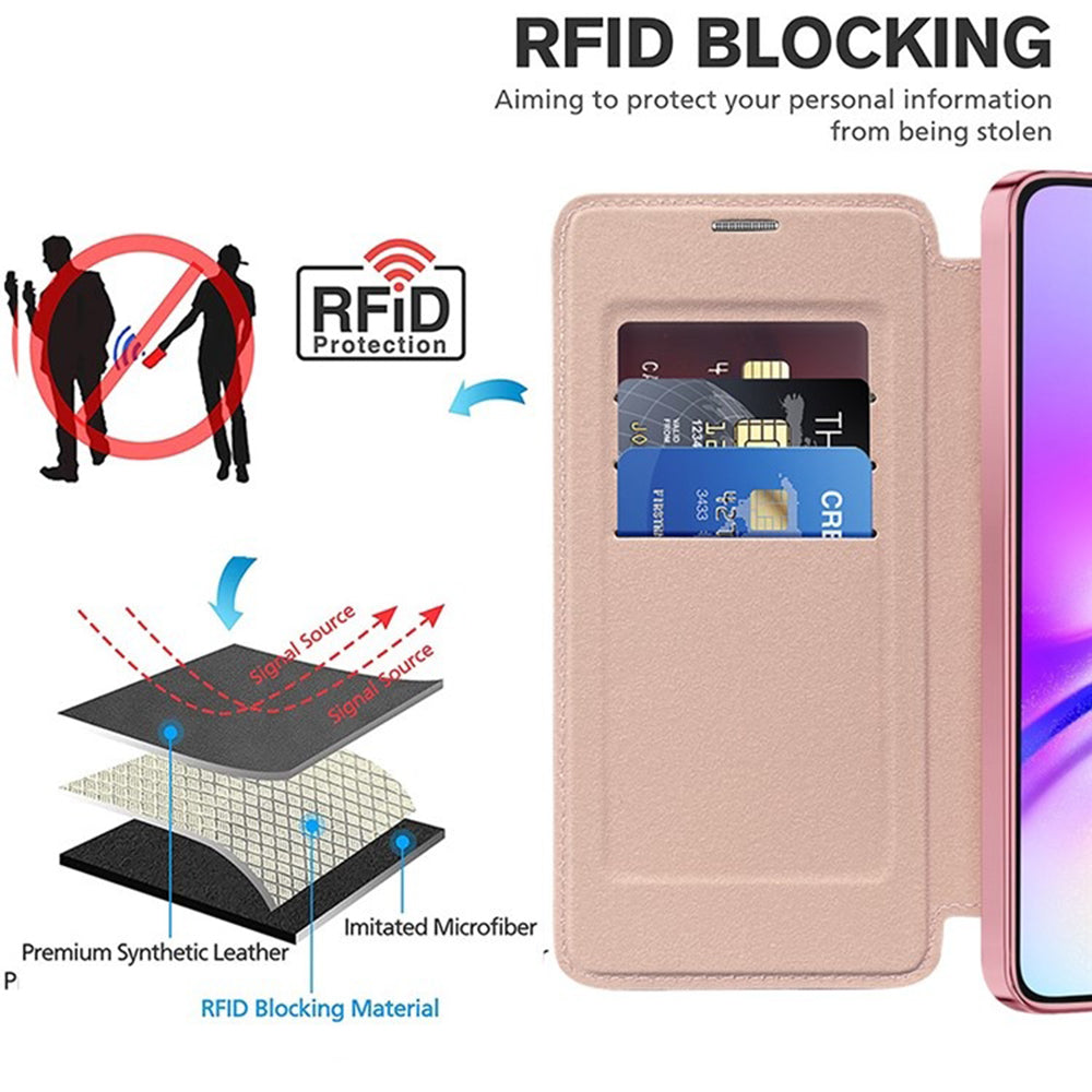 MagSafe-deksel for Samsung Galaxy A05s A057, Techsuit, SmartMag Book, Rosa