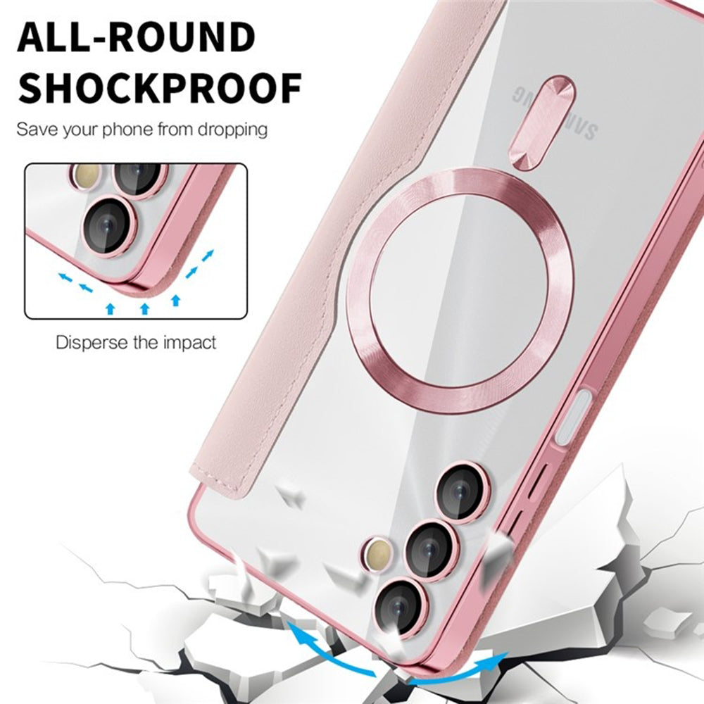 MagSafe-deksel for Samsung Galaxy A05s A057, Techsuit, SmartMag Book, Rosa