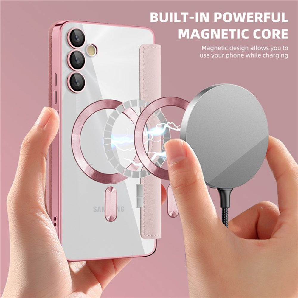 MagSafe-deksel for Samsung Galaxy A05s A057, Techsuit, SmartMag Book, Rosa