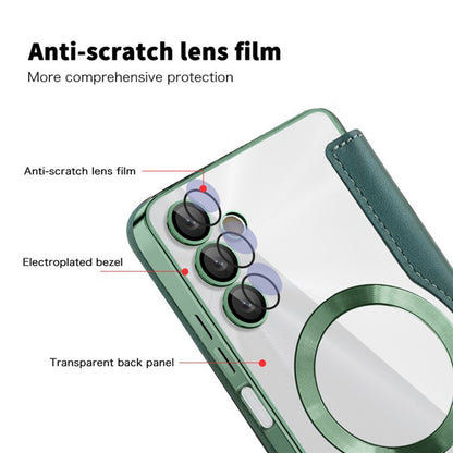 MagSafe-deksel for Samsung Galaxy A05s A057, Techsuit, SmartMag Book, Grønn