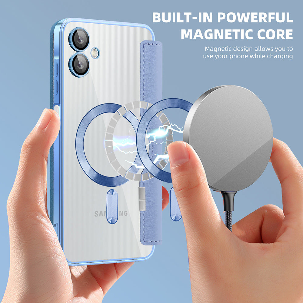 MagSafe-deksel for Samsung Galaxy A06 A065, Techsuit, SmartMag Book, Blå