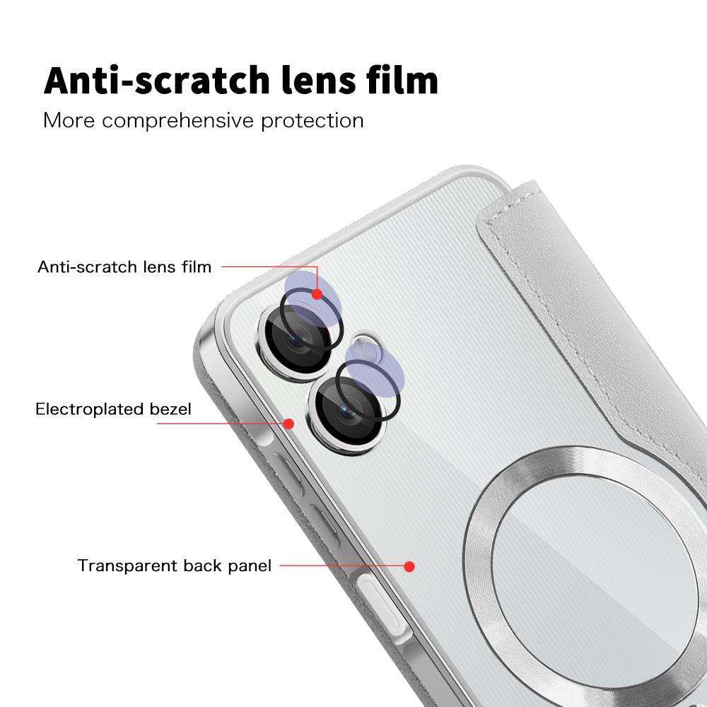 MagSafe-deksel for Samsung Galaxy A06 A065, Techsuit, SmartMag Book, Grå