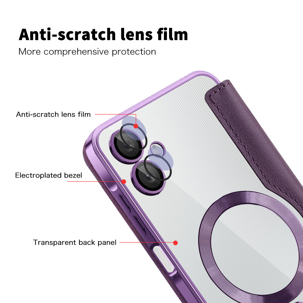 MagSafe-deksel for Samsung Galaxy A06 A065, Techsuit, SmartMag Book, Lilla