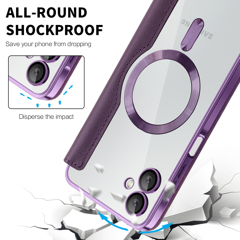 MagSafe-deksel for Samsung Galaxy A06 A065, Techsuit, SmartMag Book, Lilla
